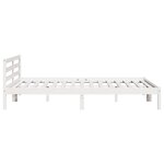 Lit vidaXL avec tête de lit Blanc 180x210 cm en Bois Massif de Pin