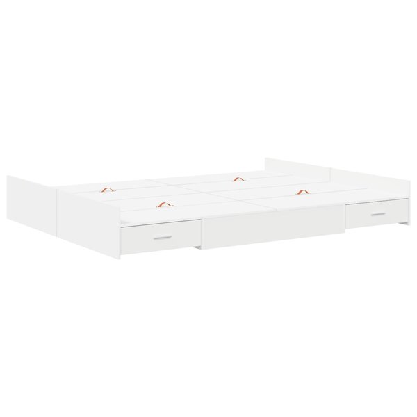 vidaXL Cadre de lit avec rangement avec tête de lit Blanc 140 x 190 cm