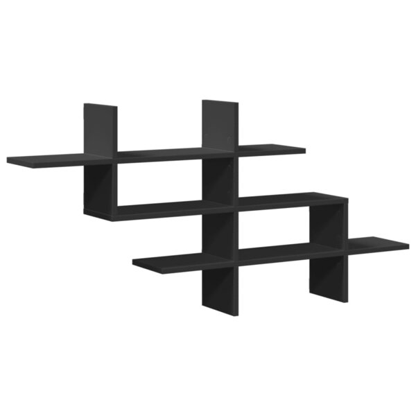 vidaXL Étagère murale noir 124 5x18x60 5 cm bois d'ingénierie