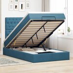 vidaXL Cadre de lit ottoman avec matelas bleu foncé 120x200 cm velours