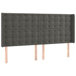 vidaXL Tête de lit à LED Gris foncé 203x16x118/128 cm Velours