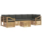 vidaXL Ensemble de canapés d'extérieur 8 pc Blanc et anthracite