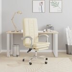 vidaXL Fauteuil inclinable de bureau Crème Similicuir