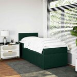vidaXL Sommier à lattes de lit avec matelas Vert foncé 90x190 cm