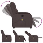 vidaXL Fauteuil de massage inclinable électrique Marron foncé Tissu