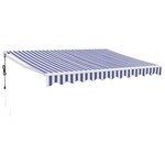 vidaXL Auvent rétractable automatique bleu et blanc 3x2 5 m