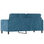 vidaXL Canapé à 2 places Bleu 140 cm Velours