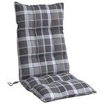 vidaXL Coussins de chaise à dossier haut lot de 6 motif carreaux gris