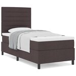 vidaXL Lit à ressorts avec matelas Marron foncé 90 x 200 cm tissu
