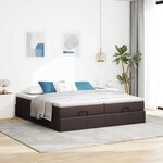 VidaXL Cadre de lit ottoman avec matelas marron foncé 160x200 cm tissu