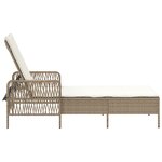 vidaXL Lounge de Soleil Beige et crème Rotin PE 157 x 55 x 92 cm Pliable