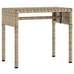 vidaXL Chaises longues lot de 2 avec auvents et table beige poly rotin