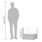 vidaXL Canapé d'angle de jardin avec coussins gris résine tressée