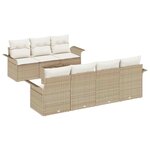 vidaXL Ensemble de canapé de jardin 8 Pièces Beige  Crème 55 x 55 x 37 cm