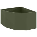 vidaXL Jardinière d'Angle Vert olive 60 x 60 x 35 cm Acier