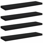 vidaXL Étagères murales flottantes 4 Pièces noir 90x23 5x3 8 cm MDF