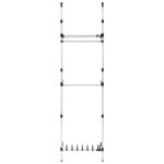 vidaXL Système de garde-robe télescopique barres et étagère Aluminium