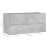 vidaXL Armoire d'évier Gris béton 90x38 5x45 cm Bois d'ingénierie