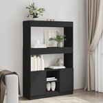 vidaXL Buffet haut noir 92x33x140 cm bois d'ingénierie