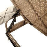 vidaXL Chaises longues lot de 2 avec auvents et table beige poly rotin