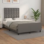 vidaXL Cadre de lit sans matelas gris 120x190 cm similicuir