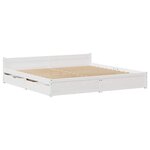 vidaXL Cadre de lit sans matelas blanc 200x200 cm bois massif de pin