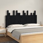 vidaXL Tête de lit murale Noir 146 5x3x80 cm Bois massif de pin