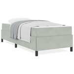 vidaXL Cadre de lit Gris clair  gris et blanc 90 x 190 cm Velours