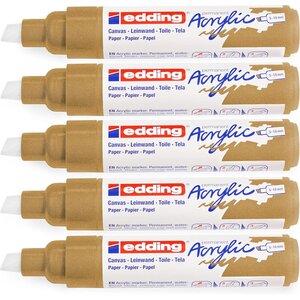 Marqueur acrylique large 5000 Or précieux 5-10 mm x 5 EDDING