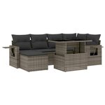 vidaXL Salon de jardin avec coussins 7 Pièces gris résine tressée