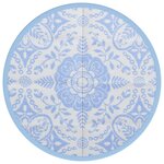 vidaXL Tapis d'extérieur bleu azuré Ø120 cm PP