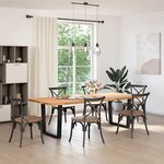 vidaXL Pieds de table à manger en V 2 pièces Noir 80 x (72-73 3) cm Acier