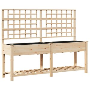 vidaXL Cache-pot de jardin avec étagère Beige 203.5 x 54 x 152.5 cm