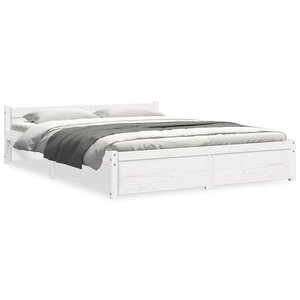 vidaXL Cadre de lit sans matelas blanc bois massif 140x190 cm