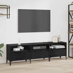 vidaXL Meuble TV Chêne noir 150 x 30 x 44.5 cm Bois d'ingénierie