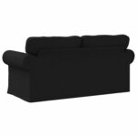vidaXL Canapé Noir 215 x 82 x 80 cm tissu