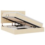 vidaXL Lit avec rangement et matelas Crème 160 x 200 cm Polyester