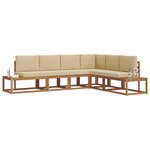 vidaXL Ensemble de canapés d'extérieur 6 Pièce Naturel et Beige