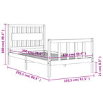 vidaXL Cadre de lit sans matelas 100x200 cm bois massif de pin