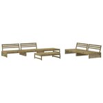 vidaXL Salon de jardin 6 Pièces avec coussins bois de pin imprégné