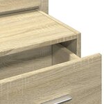 vidaXL Table de chevet murale avec lumières LED chêne sonoma