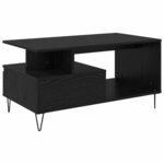 vidaXL Table basse Chêne noir 90 x 49 x 45 cm Bois d'ingénierie