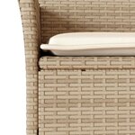 vidaXL Ensemble à manger de jardin et coussins 7 Pièces beige rotin verre