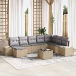 vidaXL Ensemble de canapé de jardin 8 Pièces Beige et gris clair