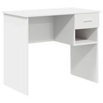 vidaXL Bureau avec tiroir Blanc 90 x 49.5 x 75 cm Bois d'ingénierie