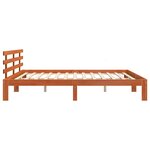 vidaXL Cadre de lit Marron cire 200 x 200 cm Pin en bois massif