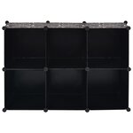 vidaXL Organisateur de rangement cube avec 6 compartiments Noir