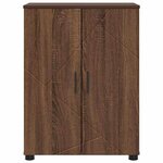 vidaXL Cabinet de salle de bain avec porte Chêne brun 60 x 35 x 80 cm