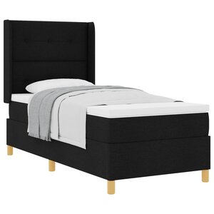 vidaXL Lit à ressorts avec matelas Noir 80 x 200 cm tissu