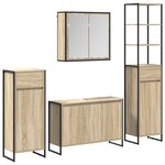 vidaXL Ensemble de mobilier de salle de bain avec tiroir Chêne Sonoma